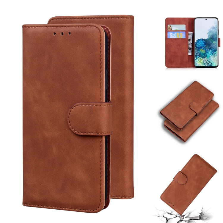 For Samsung Galaxy S20 Skin Feel Pure Color Flip Leather Phone Case