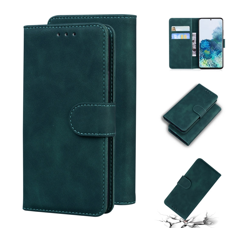 For Samsung Galaxy S20+ Skin Feel Pure Color Flip Leather Phone Case