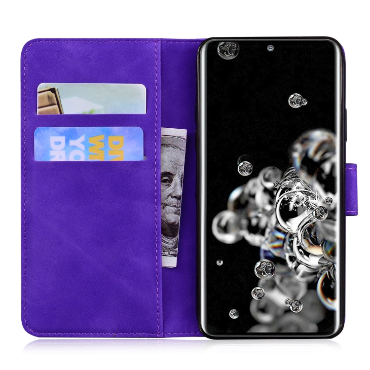 For Samsung Galaxy S20 Ultra Skin Feel Pure Color Flip Leather Phone Case