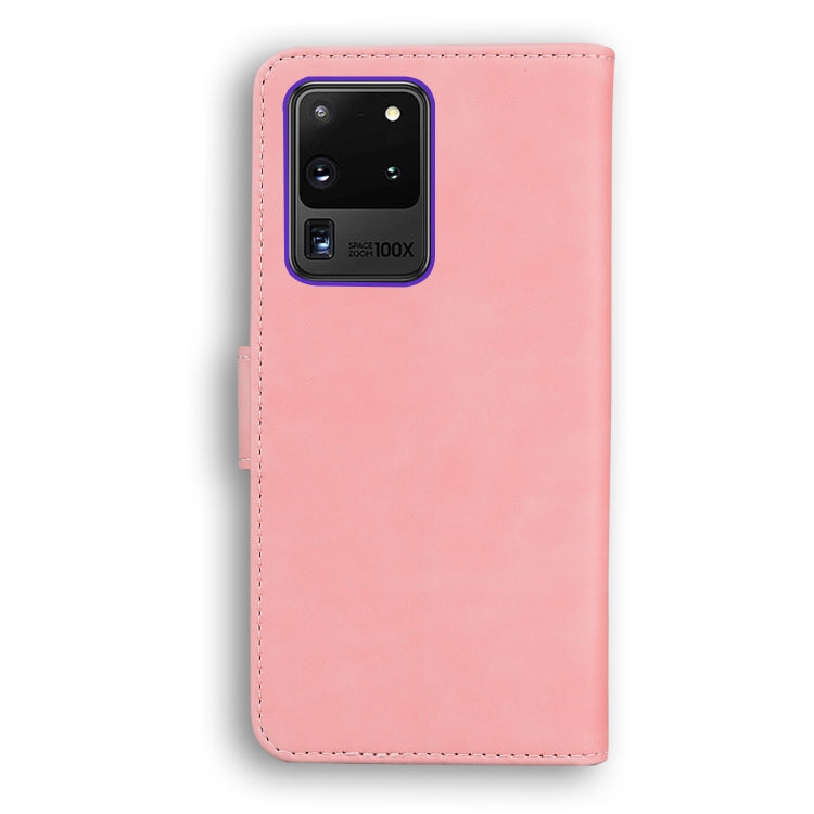 For Samsung Galaxy S20 Ultra Skin Feel Pure Color Flip Leather Phone Case