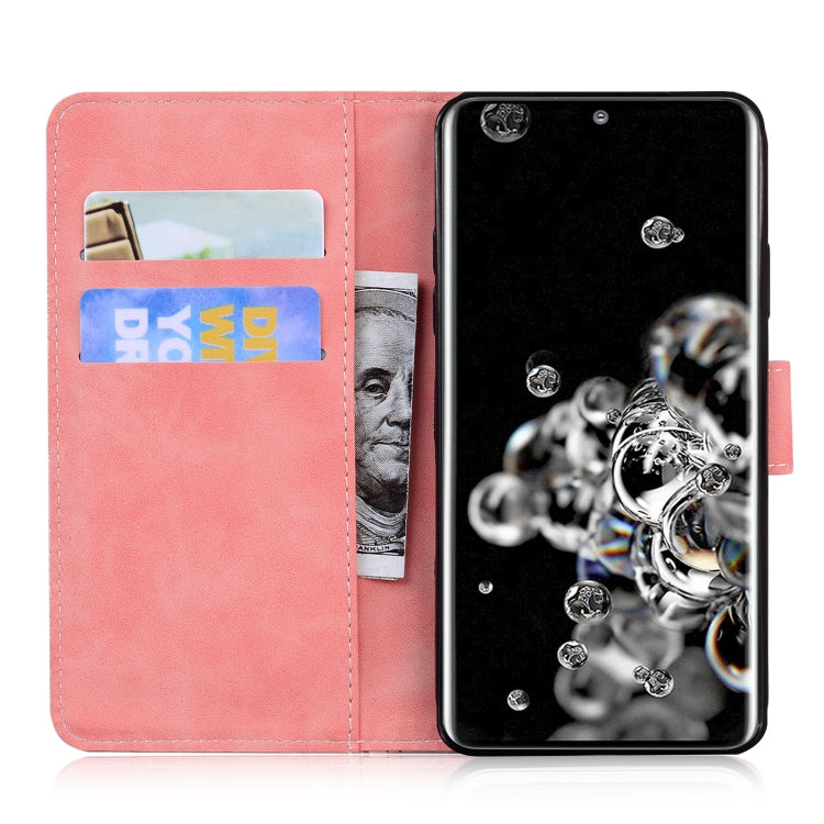 For Samsung Galaxy S20 Ultra Skin Feel Pure Color Flip Leather Phone Case
