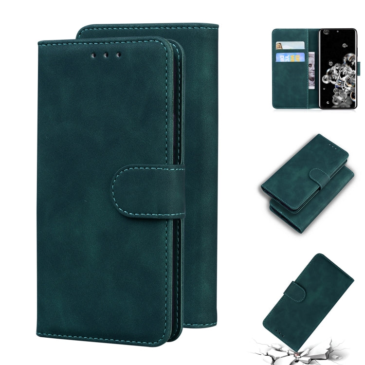 For Samsung Galaxy S20 Ultra Skin Feel Pure Color Flip Leather Phone Case