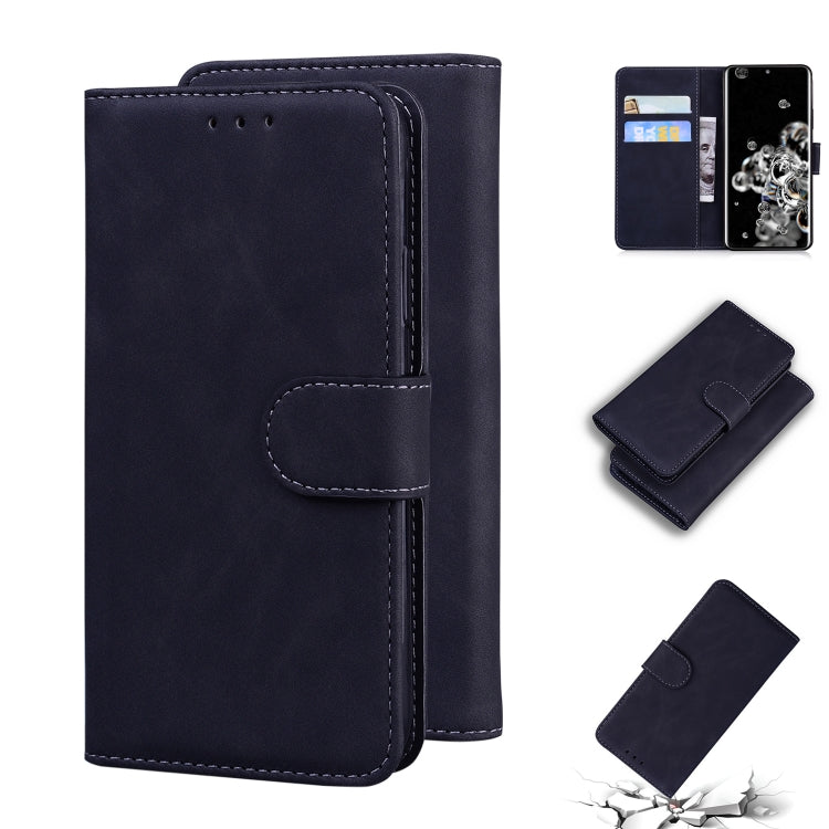 For Samsung Galaxy S20 Ultra Skin Feel Pure Color Flip Leather Phone Case