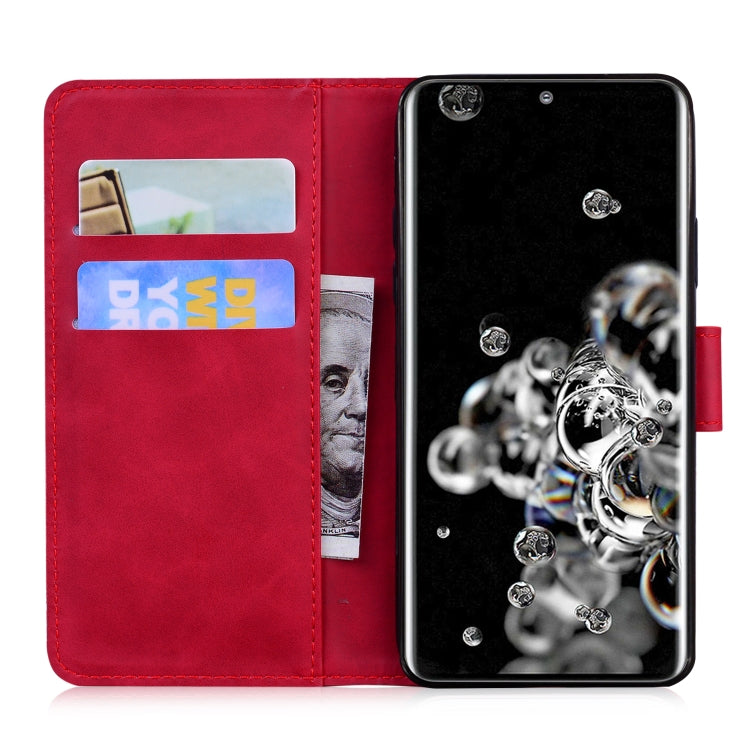 For Samsung Galaxy S20 Ultra Skin Feel Pure Color Flip Leather Phone Case