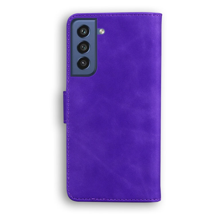 For Samsung Galaxy S21 FE 5G Skin Feel Pure Color Flip Leather Phone Case