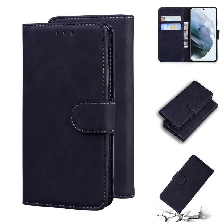 For Samsung Galaxy S21 FE 5G Skin Feel Pure Color Flip Leather Phone Case