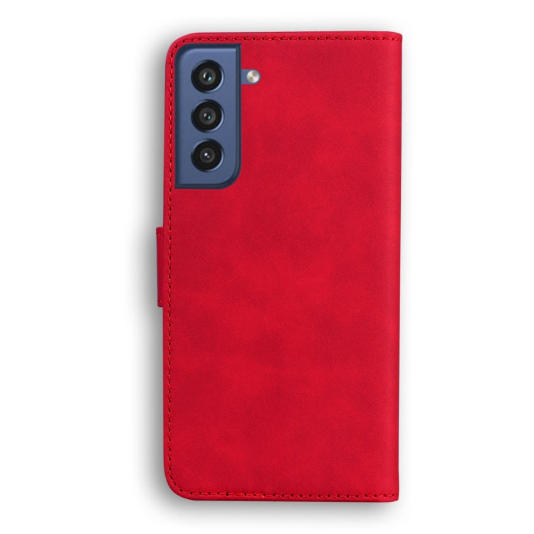 For Samsung Galaxy S21 FE 5G Skin Feel Pure Color Flip Leather Phone Case