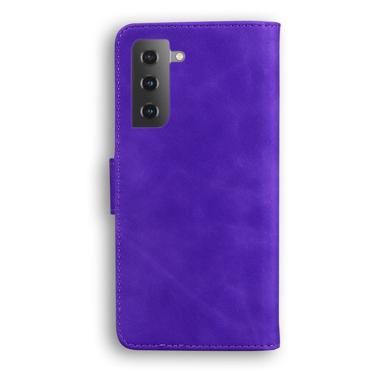 For Samsung Galaxy S21+ 5G Skin Feel Pure Color Flip Leather Phone Case