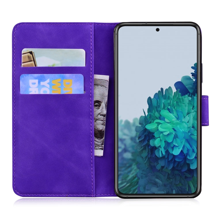 For Samsung Galaxy S21+ 5G Skin Feel Pure Color Flip Leather Phone Case