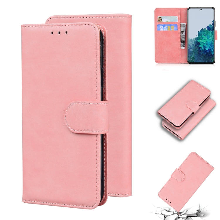 For Samsung Galaxy S21+ 5G Skin Feel Pure Color Flip Leather Phone Case