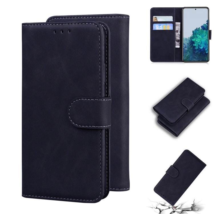 For Samsung Galaxy S21+ 5G Skin Feel Pure Color Flip Leather Phone Case