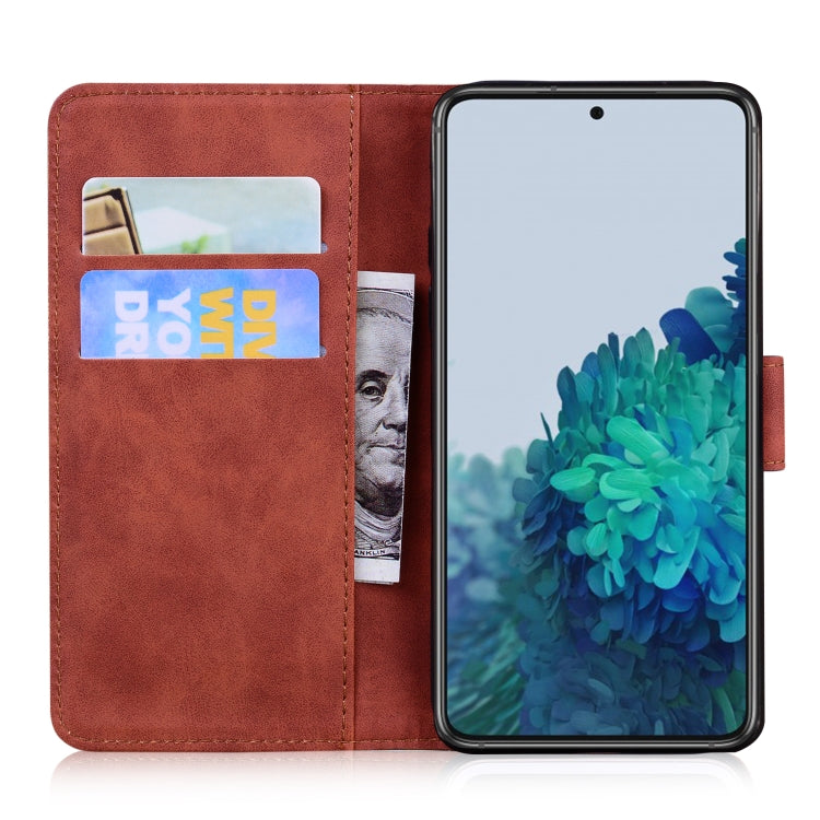 For Samsung Galaxy S21+ 5G Skin Feel Pure Color Flip Leather Phone Case