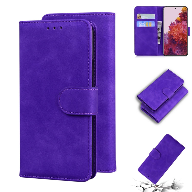 For Samsung Galaxy S21 Ultra 5G Skin Feel Pure Color Flip Leather Phone Case