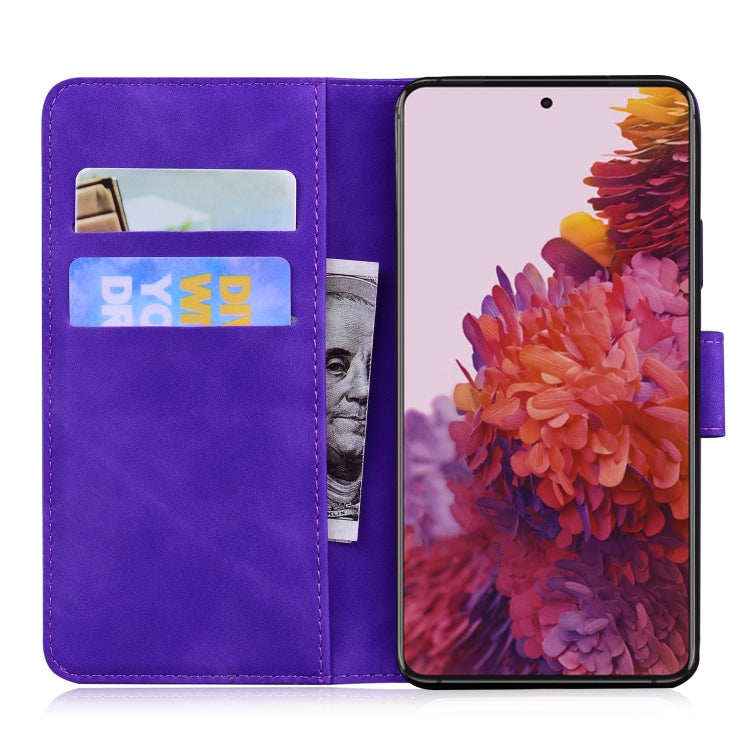 For Samsung Galaxy S21 Ultra 5G Skin Feel Pure Color Flip Leather Phone Case