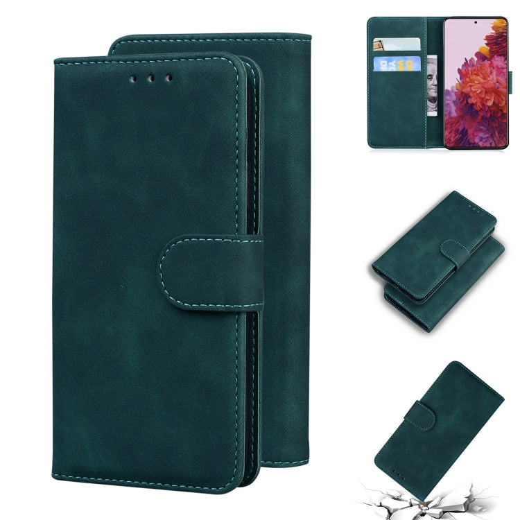 For Samsung Galaxy S21 Ultra 5G Skin Feel Pure Color Flip Leather Phone Case