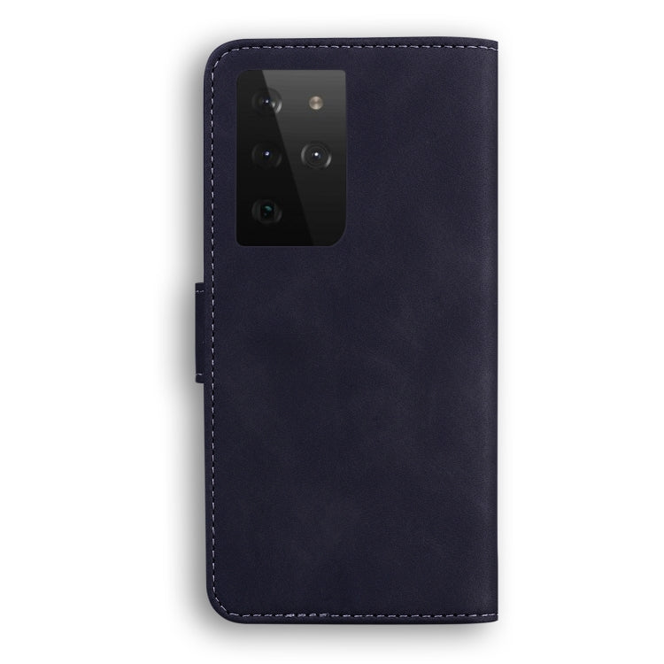 For Samsung Galaxy S21 Ultra 5G Skin Feel Pure Color Flip Leather Phone Case
