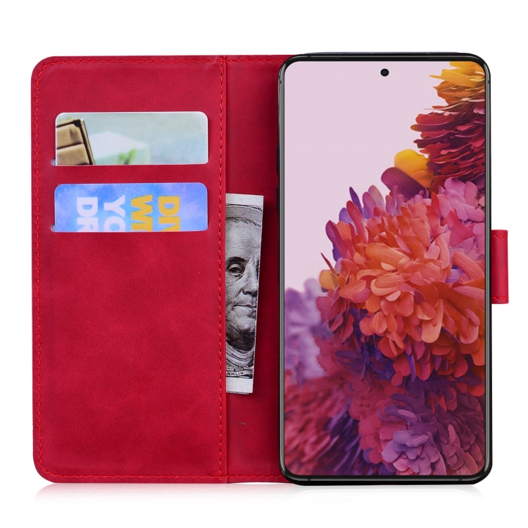 For Samsung Galaxy S21 Ultra 5G Skin Feel Pure Color Flip Leather Phone Case