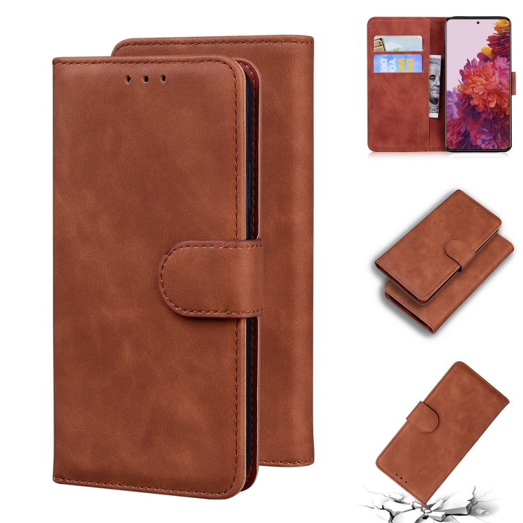 For Samsung Galaxy S21 Ultra 5G Skin Feel Pure Color Flip Leather Phone Case