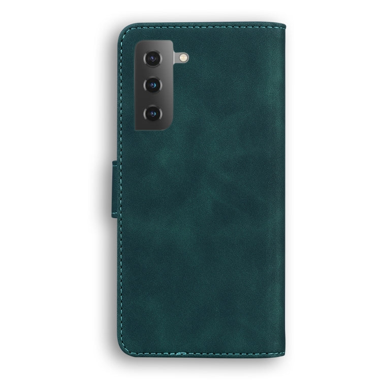 For Samsung Galaxy S21 5G Skin Feel Pure Color Flip Leather Phone Case