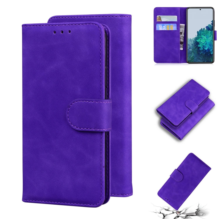 For Samsung Galaxy S22 5G Skin Feel Pure Color Flip Leather Phone Case