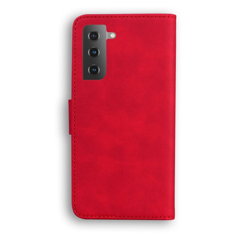 For Samsung Galaxy S22 5G Skin Feel Pure Color Flip Leather Phone Case