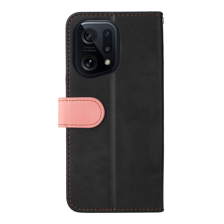 For OPPO Find X5 Stitching-Color Horizontal Flip Leather Case