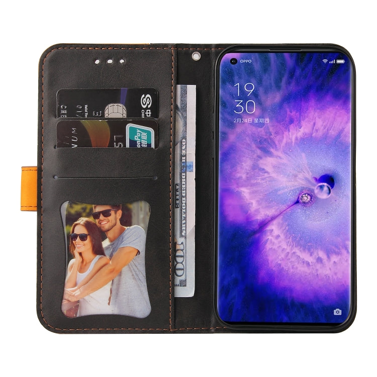 For OPPO Find X5 Stitching-Color Horizontal Flip Leather Case