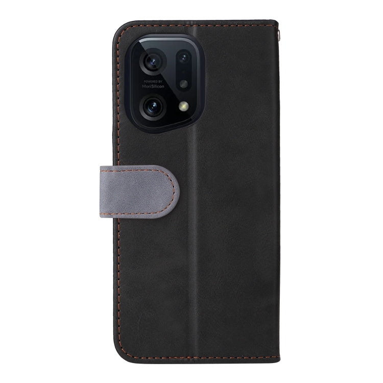 For OPPO Find X5 Stitching-Color Horizontal Flip Leather Case
