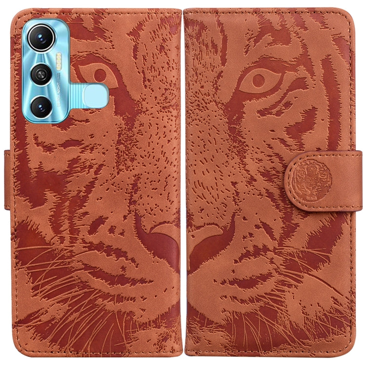 For Infinix Hot 11 X662 Tiger Embossing Pattern Horizontal Flip Leather Phone Case