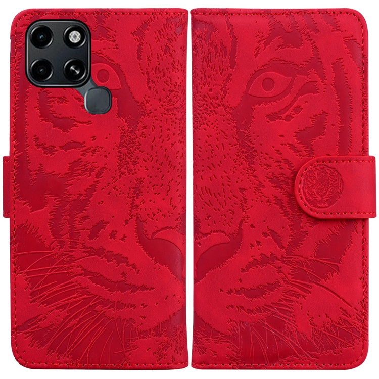 For Infinix Smart 6 Tiger Embossing Pattern Horizontal Flip Leather Phone Case