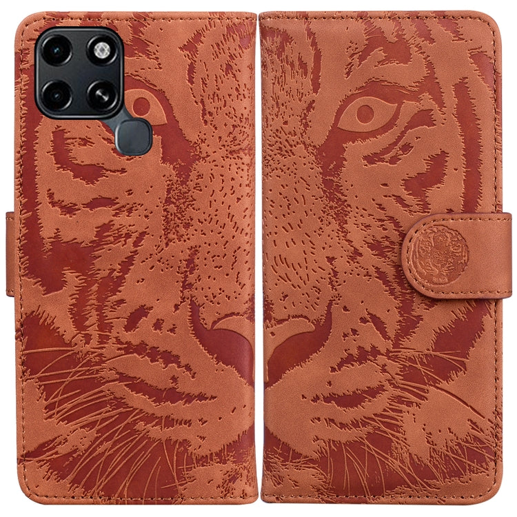 For Infinix Smart 6 Tiger Embossing Pattern Horizontal Flip Leather Phone Case