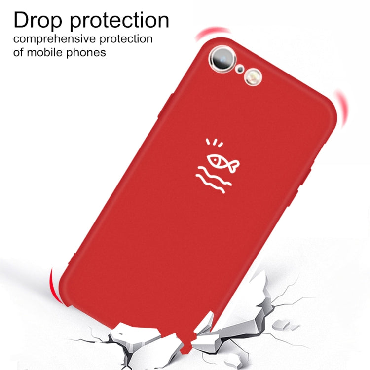 For iPhone 6s / 6 Small Fish Pattern Colorful Frosted TPU Phone Protective Case