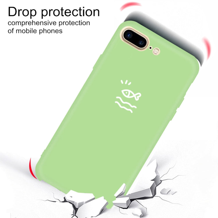 For iPhone 8 Plus / 7 Plus Small Fish Pattern Colorful Frosted TPU Phone Protective Case