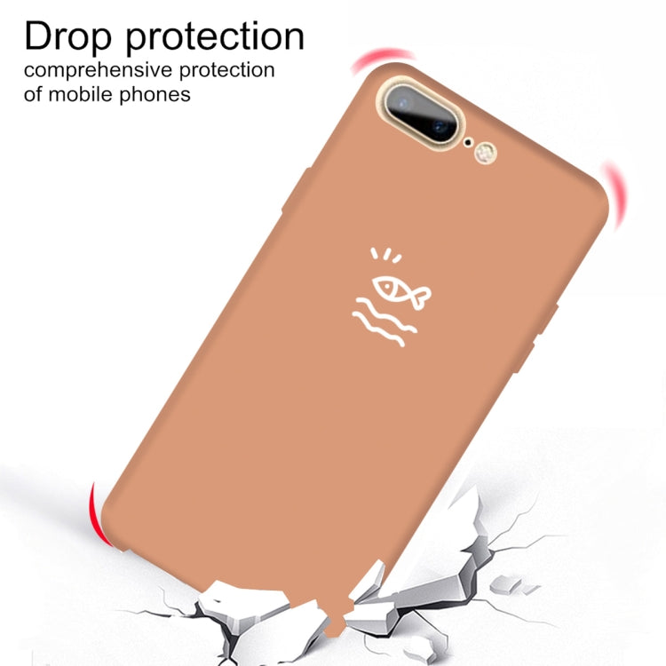 For iPhone 8 Plus / 7 Plus Small Fish Pattern Colorful Frosted TPU Phone Protective Case