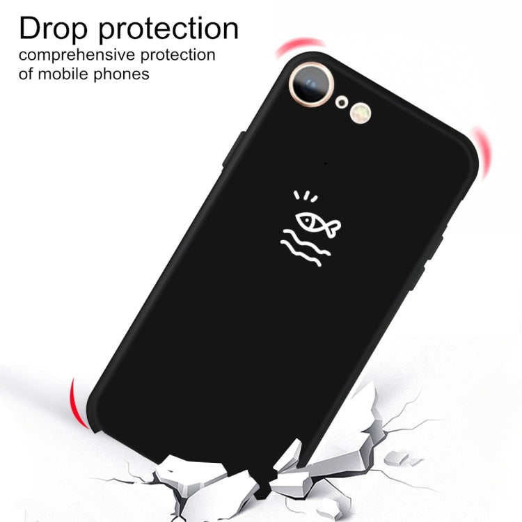 For iPhone SE 2022 / SE 2020 / 8 / 7 Small Fish Pattern Colorful Frosted TPU Phone Protective Case