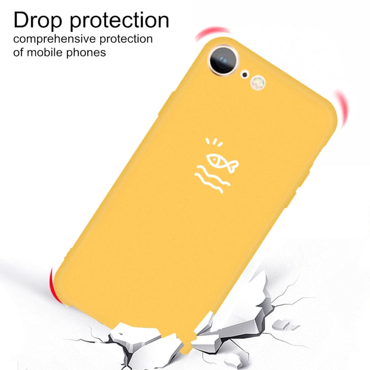 For iPhone SE 2022 / SE 2020 / 8 / 7 Small Fish Pattern Colorful Frosted TPU Phone Protective Case