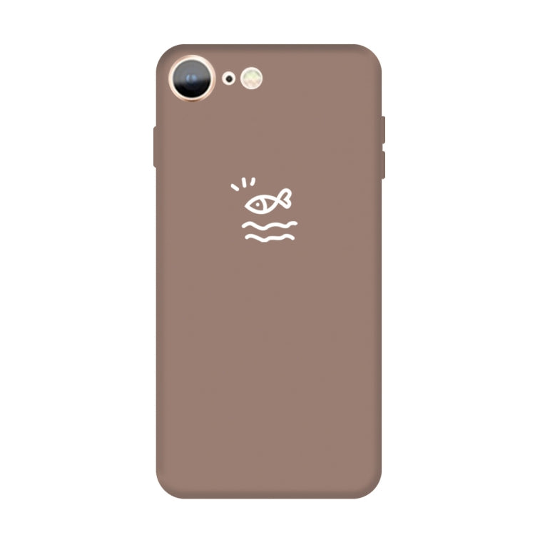 For iPhone SE 2022 / SE 2020 / 8 / 7 Small Fish Pattern Colorful Frosted TPU Phone Protective Case