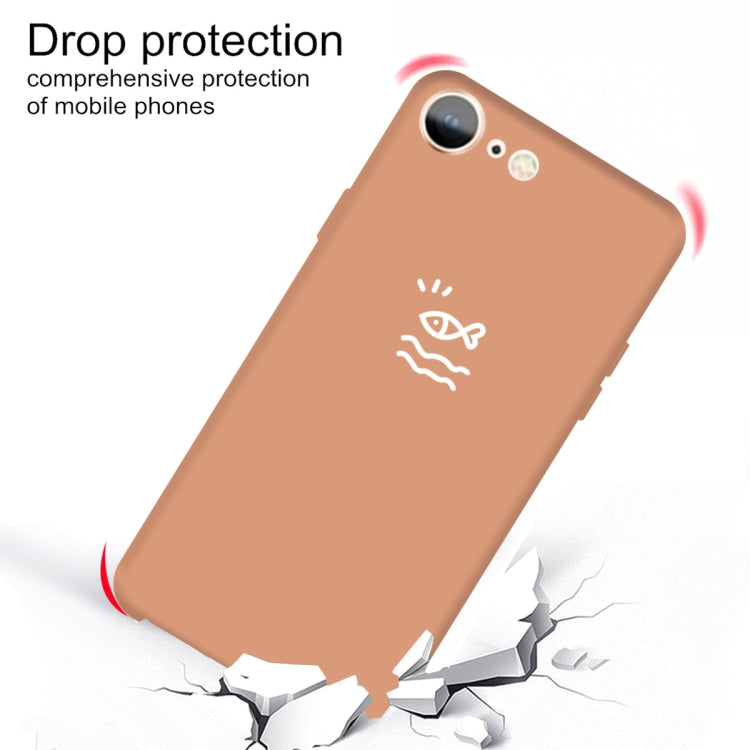 For iPhone SE 2022 / SE 2020 / 8 / 7 Small Fish Pattern Colorful Frosted TPU Phone Protective Case