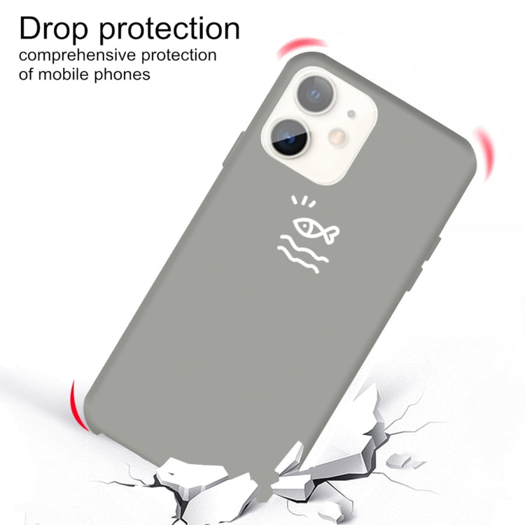 For iPhone 11 Small Fish Pattern Colorful Frosted TPU Phone Protective Case