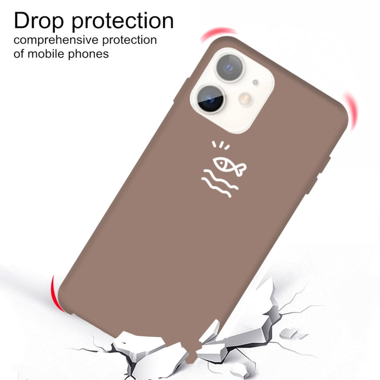 For iPhone 11 Small Fish Pattern Colorful Frosted TPU Phone Protective Case