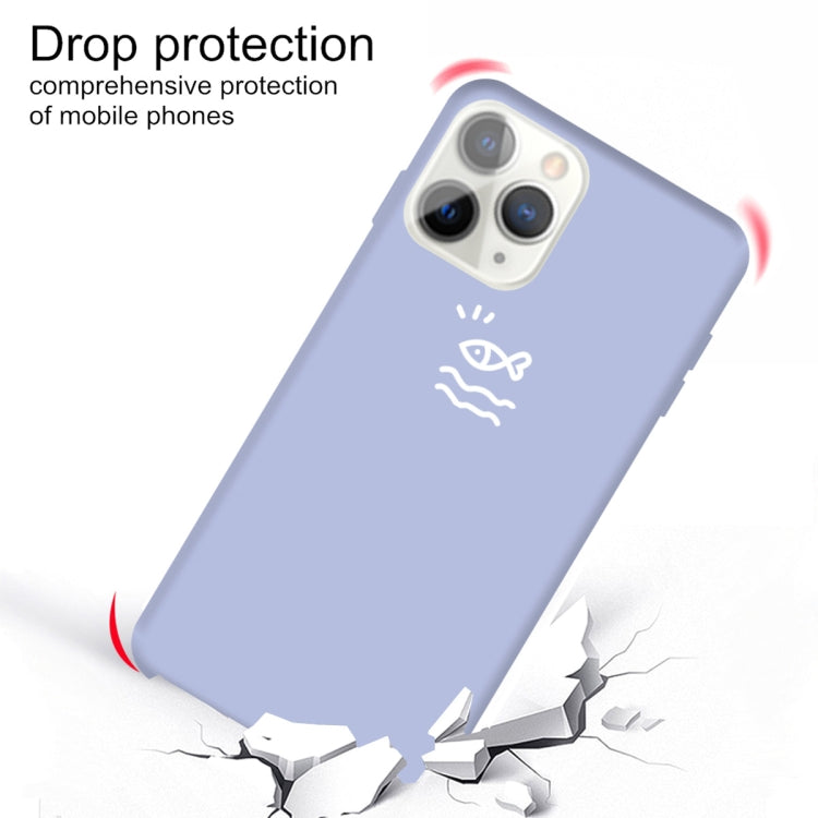 For iPhone 11 Pro Small Fish Pattern Colorful Frosted TPU Phone Protective Case