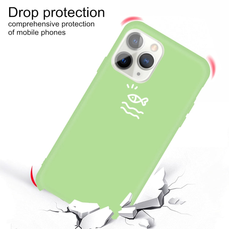 For iPhone 11 Pro Max Small Fish Pattern Colorful Frosted TPU Phone Protective Case