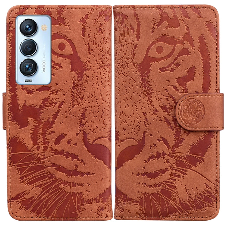 For Tecno Camon 18 Premier Tiger Embossing Pattern Horizontal Flip Leather Phone Case