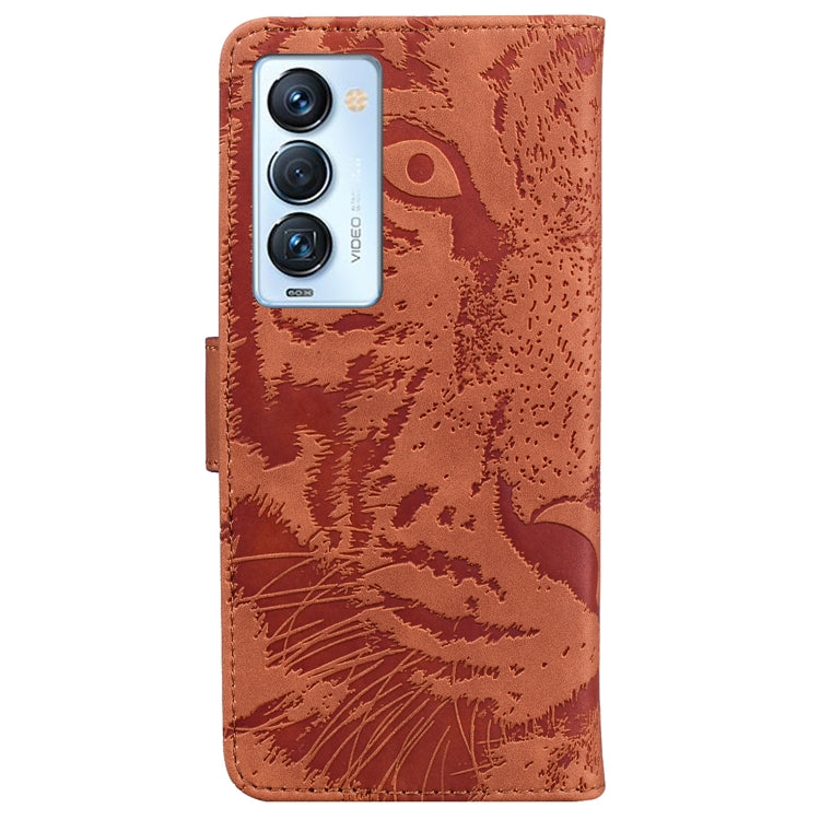 For Tecno Camon 18 Premier Tiger Embossing Pattern Horizontal Flip Leather Phone Case
