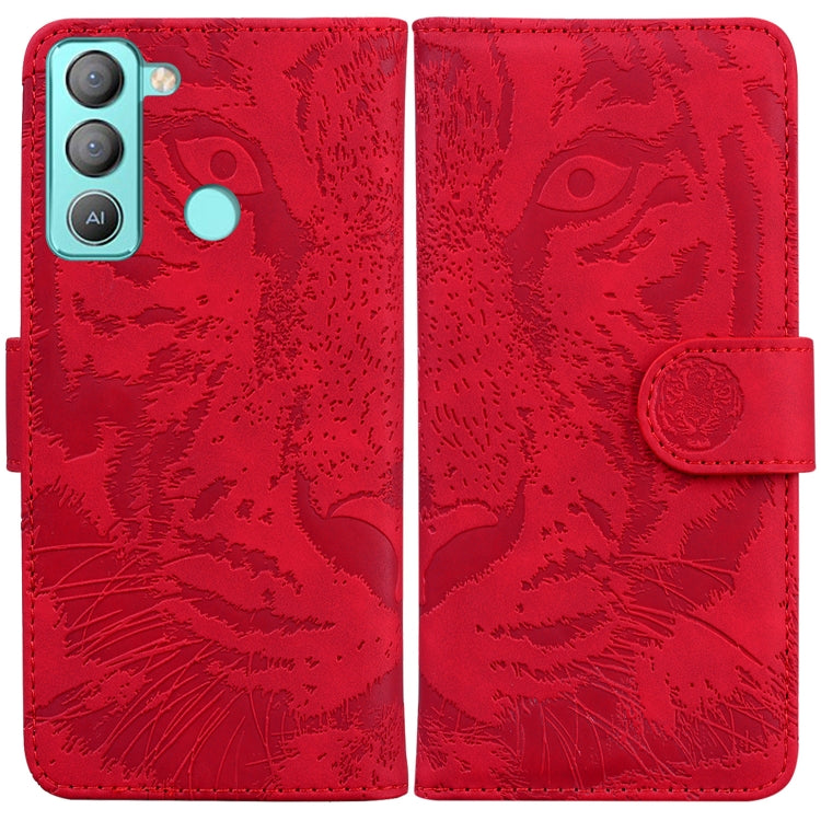 For Tecno Pop 5 LTE BD4 Tiger Embossing Pattern Horizontal Flip Leather Phone Case