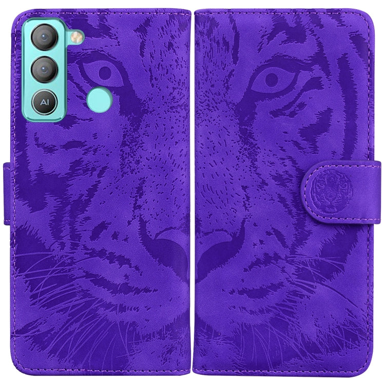 For Tecno Pop 5 LTE BD4 Tiger Embossing Pattern Horizontal Flip Leather Phone Case