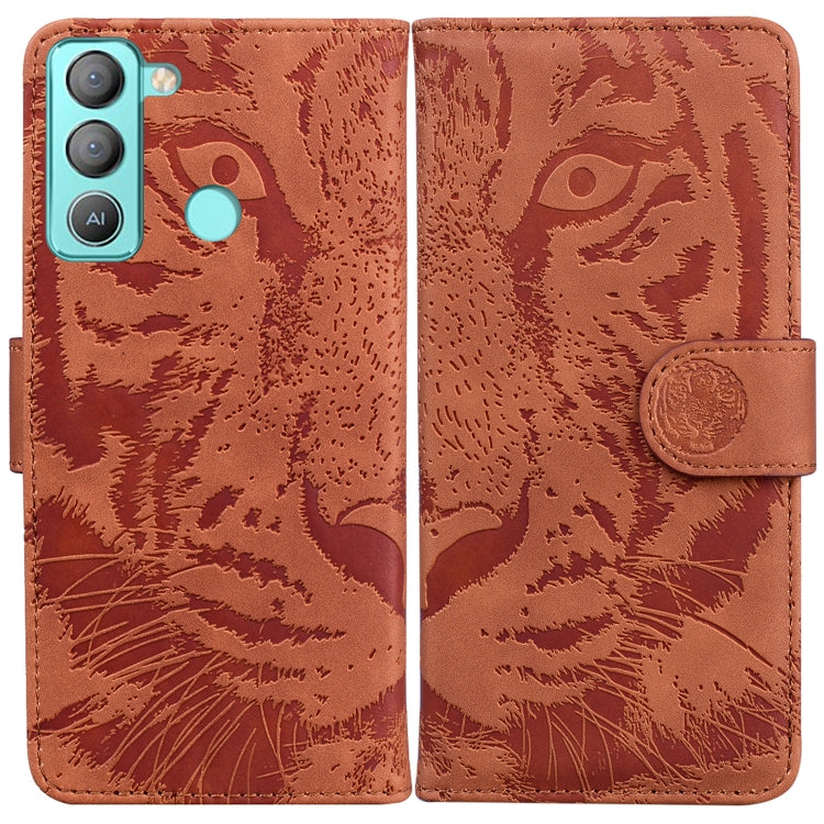 For Tecno Pop 5 LTE BD4 Tiger Embossing Pattern Horizontal Flip Leather Phone Case