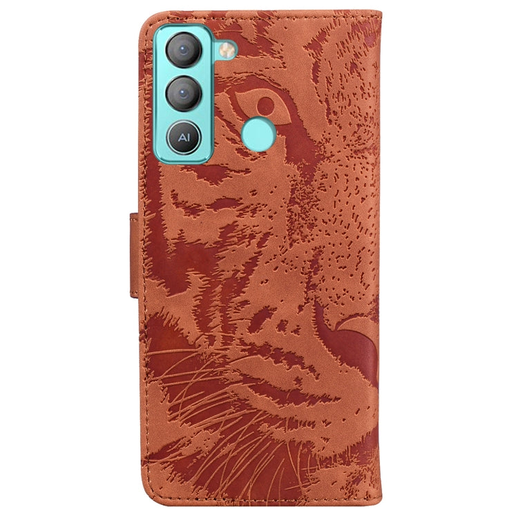 For Tecno Pop 5 LTE BD4 Tiger Embossing Pattern Horizontal Flip Leather Phone Case