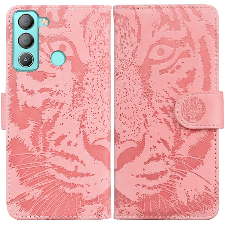 For Tecno Pop 5 LTE BD4 Tiger Embossing Pattern Horizontal Flip Leather Phone Case