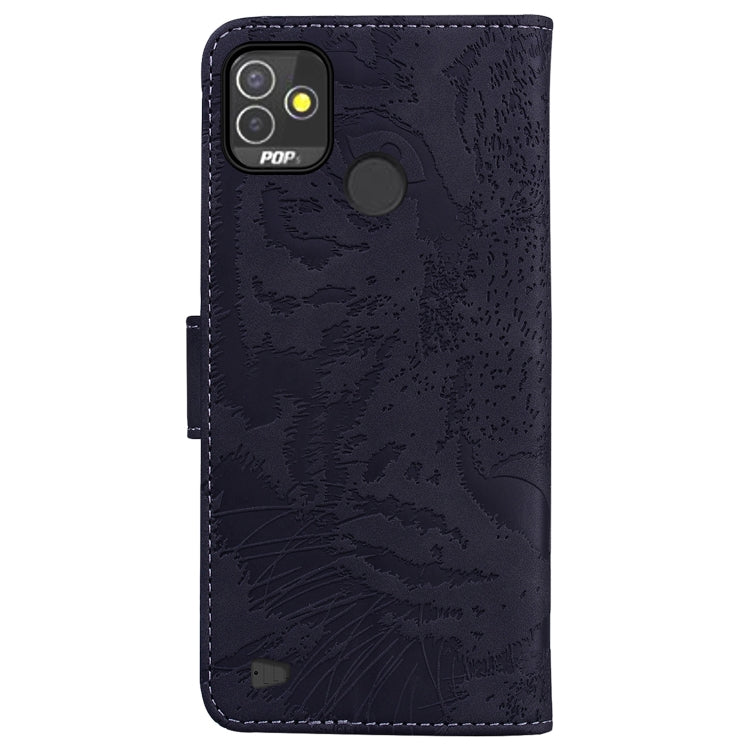 For Tecno Pop 5P Tiger Embossing Pattern Horizontal Flip Leather Phone Case